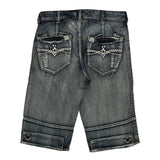Mishka Nyc Contrast Stitch Denim Shorts - 34W 14L Gray Denim