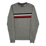 Tommy Hilfiger Striped Sweatshirt - Medium Gray Cotton