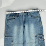 Riflessi Cargo Denim Shorts - 34W 13L Blue Cotton