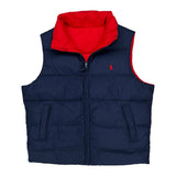 Age 8-10 Polo By Ralph Lauren Reversible Vest - Small Navy Down And Feather