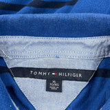 Tommy Hilfiger Striped Long Sleeve Polo Shirt - XL Blue Cotton