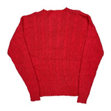 Polo By Ralph Lauren Cable Knit Sweater - Large Red Cotton