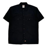 Dickies Short Sleeve Shirt - Large Black Polyester Blend