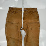 Carhartt Double Knee Carpenter Pants - 36W 32L Brown Cotton