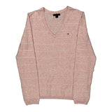 Tommy Hilfiger Striped Sweater - Medium Pink Cotton