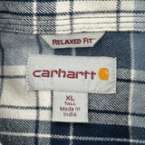 Carhartt Checked Flannel Shirt - XL Blue Cotton