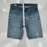 Levis Denim Shorts - 32W 11L Blue Denim