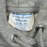 Vintage Reverse Weave Champion Hoodie - Medium Grey Cotton Blend