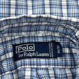 Polo By Ralph Lauren Checked Short Sleeve Shirt - Medium Blue Cotton