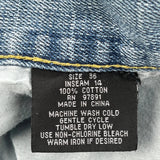 Hip Hop Old Skool Denim Shorts - 34W 12L Light Wash Cotton