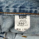 Made In USA Levis 550 Jeans - 34W 36L Light Wash Cotton