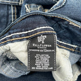 Wallflower Boot Cut Jeans - 32W UK 10 Dark Wash Cotton Blend