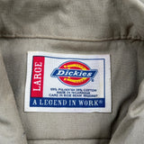 Dickies Short Sleeve Shirt - Large Khaki Polyester Blend
