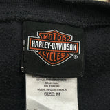 Harley Davidson Graphic Long Sleeve T-Shirt - Medium Black Cotton