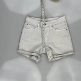 Levis Denim Shorts - 27W UK 8 White Cotton