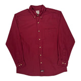 Dickies Shirt - Large Burgundy Cotton Blend
