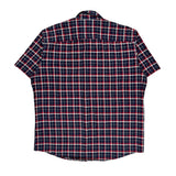 Tommy Hilfiger Checked Short Sleeve Shirt - XL Navy Cotton