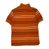 Tommy Hilfiger Striped Polo Shirt - Small Orange Cotton