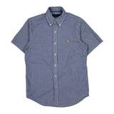 Ralph Lauren Striped Short Sleeve Shirt - Small Blue Cotton