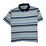 Avirex Striped Polo Shirt - Medium Blue Cotton