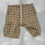 Levis Checked Cargo Shorts - 34W 11L Beige Cotton