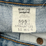 505 Levis Denim Shorts - 32W UK 12 Light Wash Cotton