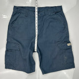 Wrangler Cargo Shorts - 33W 10L Blue Cotton