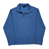 Polo By Ralph Lauren 1/4 Zip - Large Blue Cotton
