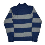 Disney Striped 1/4 Zip - Medium Blue Cotton