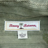 Tommy Bahama Striped Shirt - Large Green Silk