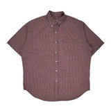 Ralph Lauren Checked Short Sleeve Shirt - Large Grey Cotton