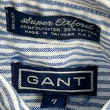 Age 7 Gant Striped Shirt - Small Blue Polyester Blend