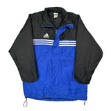 Adidas Striped Track Jacket - Large Blue Polyester