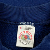 Fruit Of The Loom Graphic Sweatshirt - Large Blue Cotton Blend