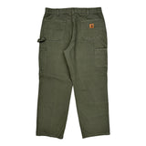 Carhartt Double Knee Carpenter Pants - 35W 30L Green Cotton
