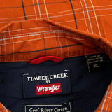Wrangler Checked Shirt - XL Orange Cotton