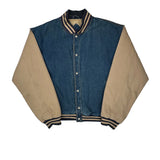 3D Manufacturing, Inc. Tri-Mountain Varsity Jacket - XL Beige Denim