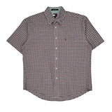 Tommy Hilfiger Checked Short Sleeve Shirt - Large Red Cotton