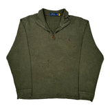 Polo By Ralph Lauren 1/4 Zip - Large Green Cotton