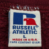 Russell Athletic Sweatshirt - Large Burgundy Cotton
