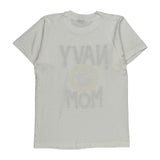 Single Stitch Navy Mom Screen Stars Graphic T-Shirt - Medium White Cotton Blend
