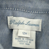 Age 12 Months Ralph Lauren Shirt - 2XS Blue Cotton