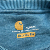 Relaxed Fit Carhartt Spellout Sweatshirt - XL Blue Cotton