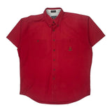 Chaps Ralph Lauren Short Sleeve Shirt - Large Red Cotton