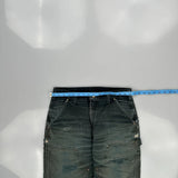 Faded Carhartt Double Knee Carpenter Pants - 31W 32L Green Cotton