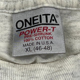 Single Stitch Oneita Graphic T-Shirt - XL Gray Cotton