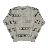 Unbranded Striped Sweater - Medium Cream Cotton