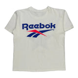 Single Stitch Reebok Graphic T-Shirt - Small White Cotton