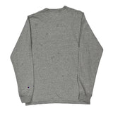 Champion Long Sleeve T-Shirt - Large Grey Cotton