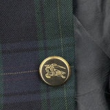 Burberry Checked Blazer - Large Green Wool
